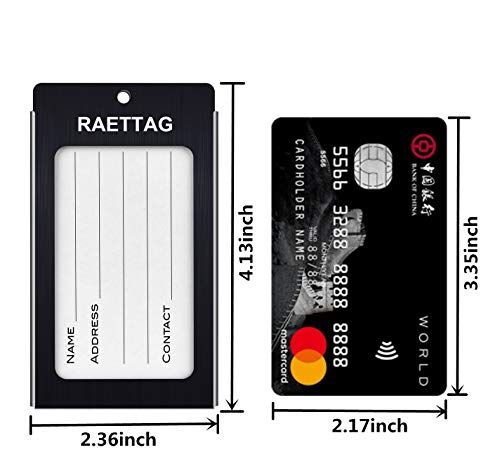Luggage Tags Metal Suitcase Tags Travel Bag ID Identifier Luggage Tag (Black 6-pack)