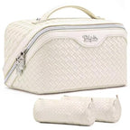 Travel Makeup Bag Cosmetic Bags for Women (L09 Beige)