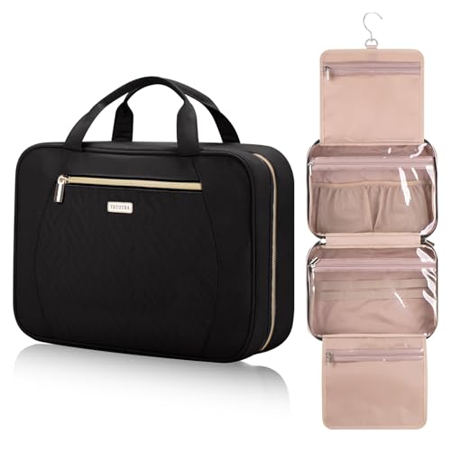 Hanging Toiletry Bag for Women Travel (Black / Medium)