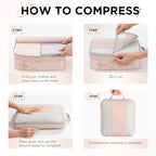 6 Set Compression Packing Cubes for Travel Essentials (Beige)