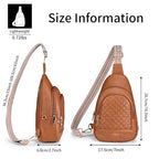 Crossbody Bags for Women Anti Theft Small Sling Handbag with Zipper Lock Vegan Leather RFID Blocking Chest Pure (Brown)