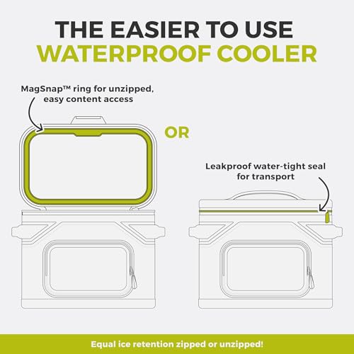 Magnetic Leak Proof 18 Can Soft Cooler with Waterproof Zipper (Sage / 18 Can)