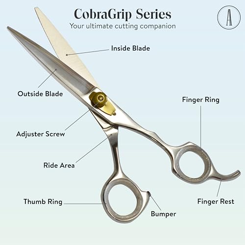 Professional Hair Cutting Scissors (Silver / CobraGrip Series)