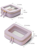Clear Makeup Bag with Zipper (Purple / Mini & Medium)