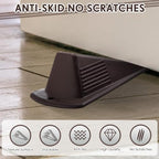 4 Pcs Jumbo Door Stoppers Heavy Duty Rubber Doorstop (Coffee)