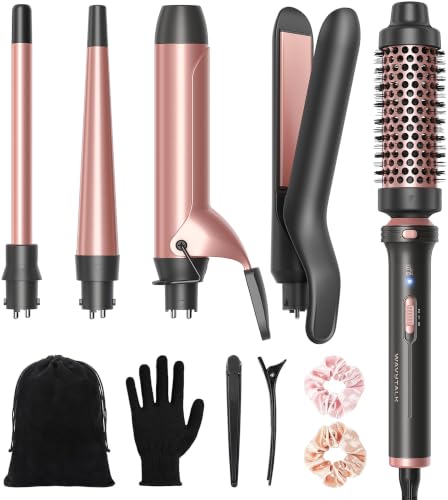 5 in 1 Curling Iron with Thermal Brush (Rose Gold)