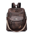 PU Leather Small Backpack Purse for Women Ladies Dark Brown (Dark Brown)