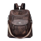 PU Leather Small Backpack Purse for Women Ladies Dark Brown (Dark Brown)