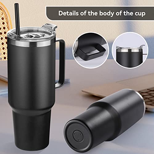 40 oz Stainless Steel Tumbler with Handle (Black / 40 Ounces)