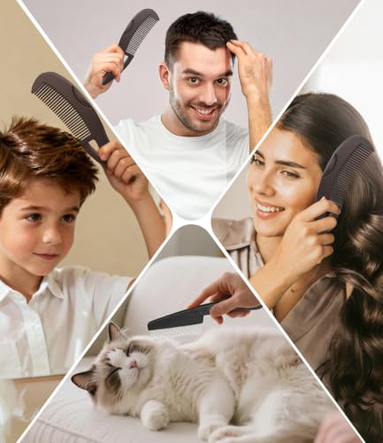 Dandruff Comb Removal 2PC Hollow Fine Tooth Scalp Detox Hair Care Tool (2PC Brown+Red)