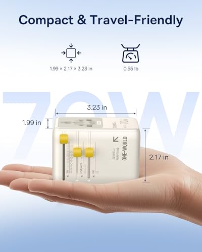 70W Universal Travel Adapter (70W / White)