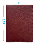 Personalized Monogrammed Merlot Leather RFID Passport Wallet (Merlot / Minimalist)