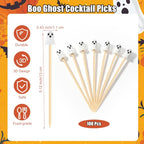 100 Pieces Halloween Toothpicks Boo Ghost Cocktail Picks (Ghost)