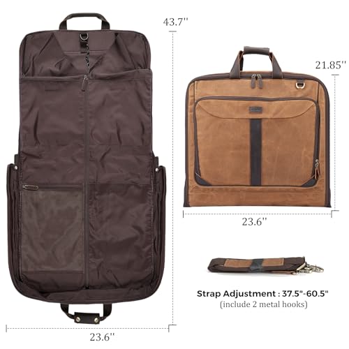 Polare Waxed Canvas Full Grain Leather Trim Garment Carry on Bag for Business Travel