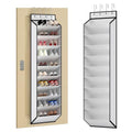 10 Tiers White Over Door Shoe Organizer Storage (White-1 Pack of 10 Pockets)
