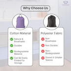 LFH Home Cotton Rich Large Premium Canvas Laundry Bag (28"x40" (Pack of 2) / Lavender)