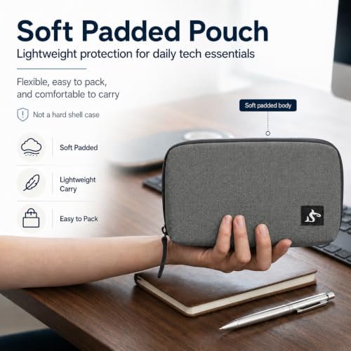 Small Electronics Organizer Travel Case (Grey / Small)