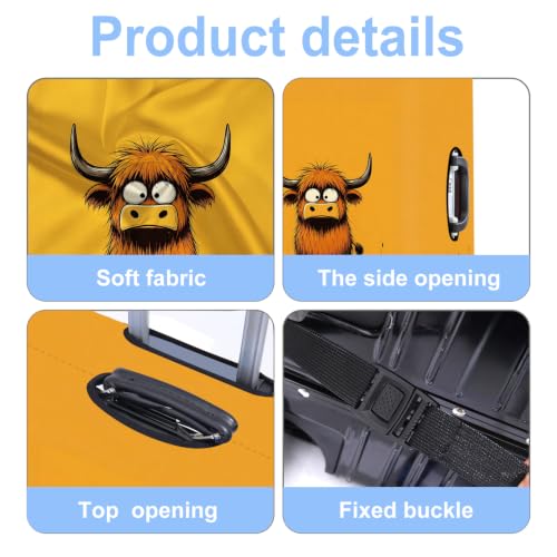 Highland Cow Luggage Cover Washable Suitcase Protector Anti (Highland Cow / M(24-26inch suitcase))