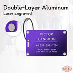 Personalized Luggage Tags for Suitcases (Pure Text-purple-largename)