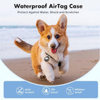 Holder for Apple AirTag 4 Pack [Hold Air Tag Securely] [Easy to Install] [Fit Tightly Design] Protective Case Waterproof TPU Shell with 304 Stainless Steel Key Ring Keychain (Black with Keychain)