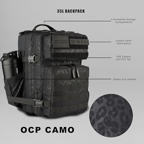 35L Tactical Gym Backpack (Black Leopard)
