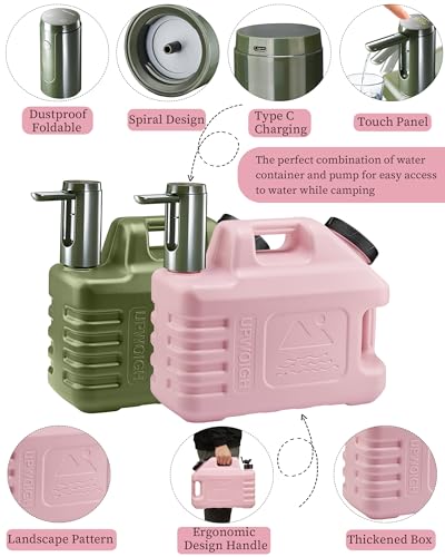5 Gallon Water Jug with Rechargeable Touch Pump (Nature Pink / 5 Gal)