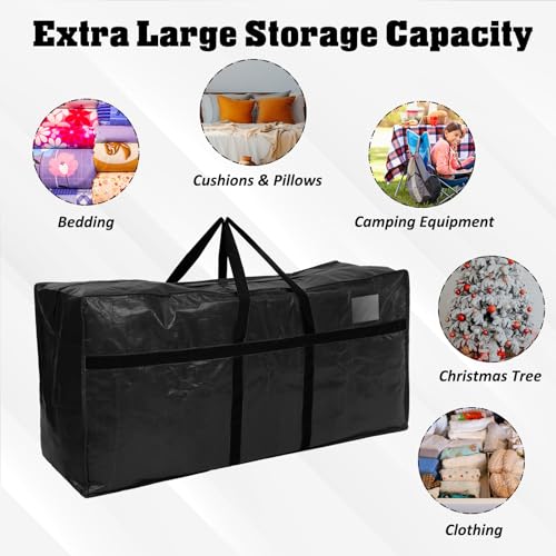 4 Pcs 149 Gallon Extra Large Moving Bags Heavy Duty Storage Bag (149 Gallon / Black)