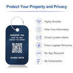 4 Pack Smart QR Code Luggage Tags (Black/Blue)