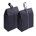 Travel Shoe Bags Set of 2 Waterproof Nylon with Zipper for Men & Women (2 Pack - Black)