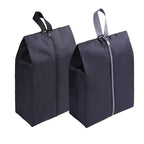 Travel Shoe Bags Set of 2 Waterproof Nylon with Zipper for Men & Women (2 Pack - Black)