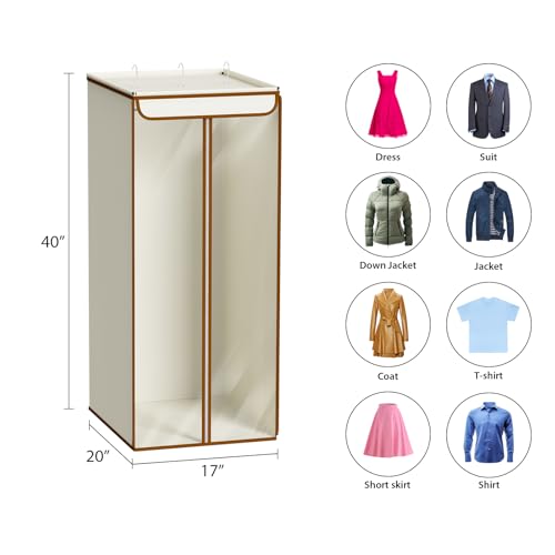 Garment Bags for Hanging Clothes (Beige / 40"-1PCS)