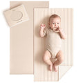 Faux Leather Waterproof Baby Changing Mat 2 Pack (Beige,Stripes / Regular)