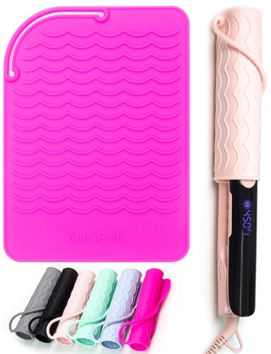 Heat Resistant Silicone Mat for Hair Irons (Rose Red)