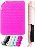 Heat Resistant Silicone Mat for Hair Irons (Rose Red)