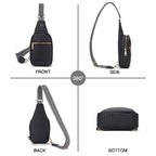 Sling Bag for Women Vegan Leather Small Fanny Pack Crossbody Bags Chest Bag for Women Black (2-black)