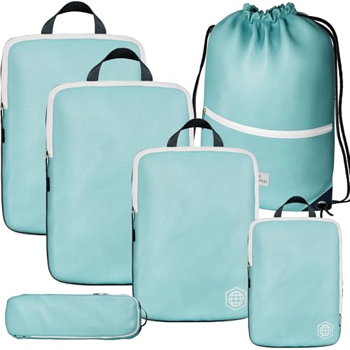 Extra Large Compression Packing Cubes 6 (Teal and White)