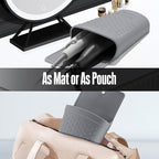 Heat Resistant Silicone Hair Iron Mat and Pouch (1 Pack / Gray)