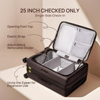 Medium Checked Luggage Flat Top Opening (02-Caramel Latte / Checked 25-Inch (Top Opening, 72L))