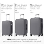 26 Inch Large Checked Luggage PC Hardshell Suitcases with Wheels for Travel Woman Men (Rock Gray TSA2 / 26-inch)