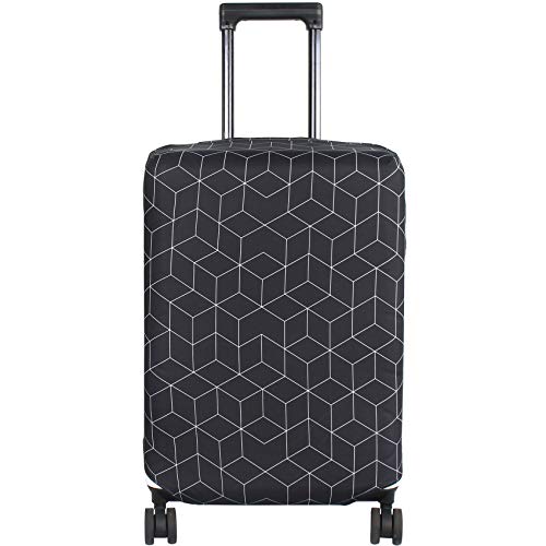 Travel Luggage Cover Suitcase Protector Fits 23 (Black Maze / M)