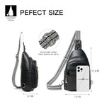Sling Bag for Women Cross Body Bags Fanny Packs Over the Shoulder Bag Sling Backpack Vegan Leather Trendy Gifts Travel Handbag Black (Black)