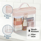 Clear Makeup Bag for Travel (Bright Pink / Mixed Size Series (1 Medium + 1 Large))