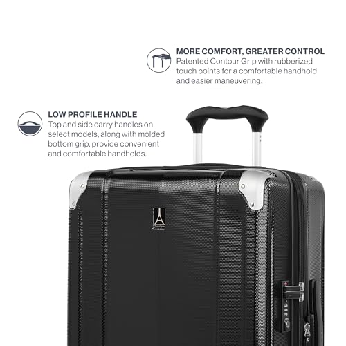 Pathways 3 Hardside Checked Luggage Suitcase (Checked Medium 25 Inch / Black Knight)