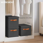 Storage Bins with Lids (Black / L(8-Pack))