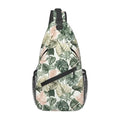 Sling Bag Tropical Leaf Pattern Hiking Daypack Crossbody Shoulder Backpack Travel Chest Pack for Men Women (B0163)