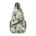 Sling Bag Tropical Leaf Pattern Hiking Daypack Crossbody Shoulder Backpack Travel Chest Pack for Men Women (B0163)