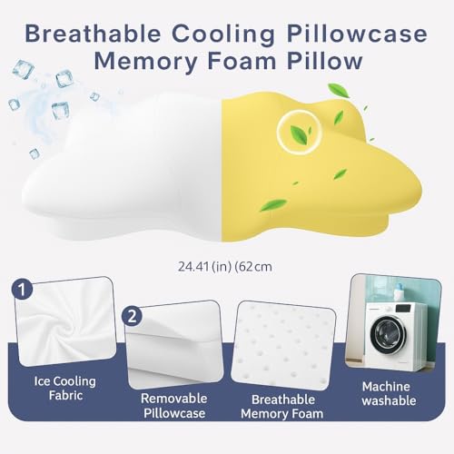 Extra High Loft Cervical Neck Pillow for Broad Shoulders (White)