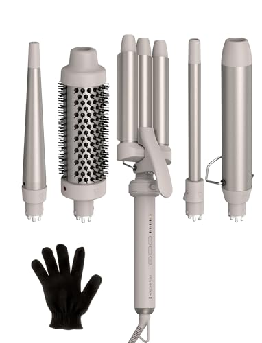 5-in-1 Curling Wand Set, Interchangeable 0.5" - 1.25" Barrels (0.5" to 1.25")