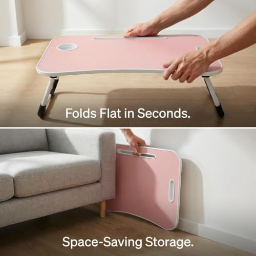 23" Foldable Lap Desk for Laptop Writing w (Pink)