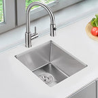 15 x 15 Inch Undermount Kitchen Sink 18 Gauge 304 Stainless Steel (Brushed / D15"xW15"xH8")